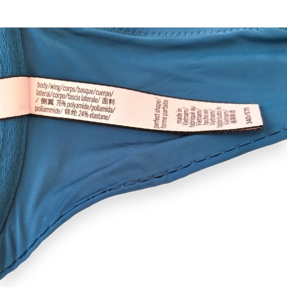 Victoria's Secret Perfect Shape Lined Racerback Demi Bra 34D Blue - Picture 10 of 11